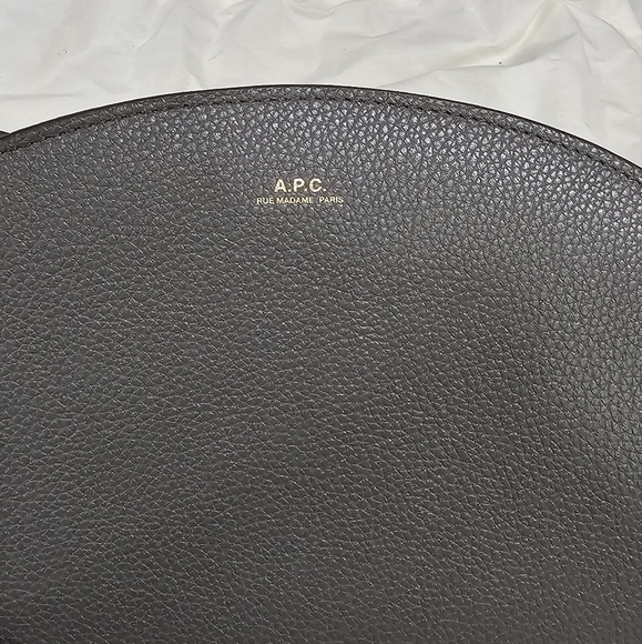 APC Demi Lune (Half Moon Bag) Grained Leather - Grey - Picture 11 of 13